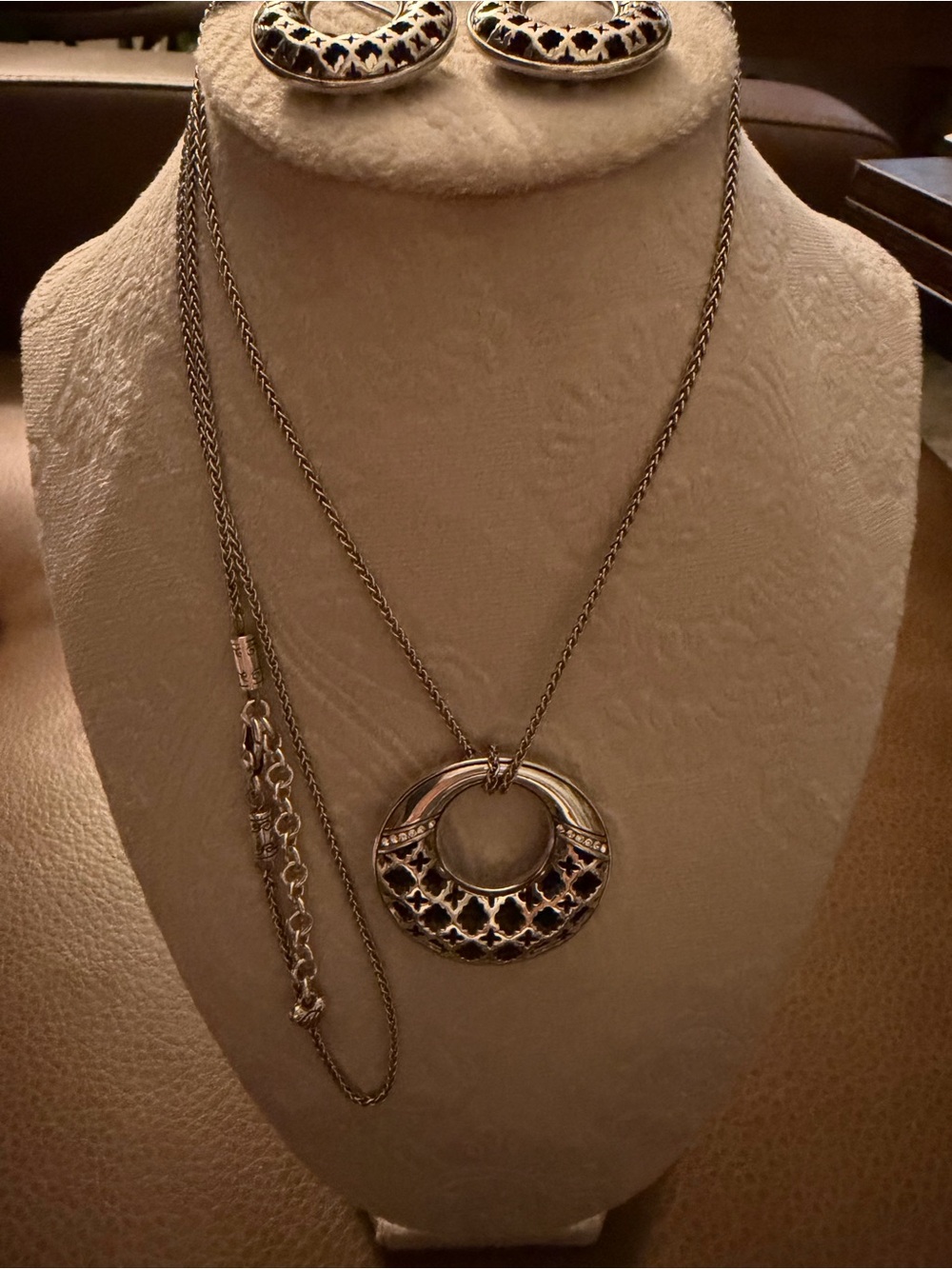 Brighton long necklace and earrings.
